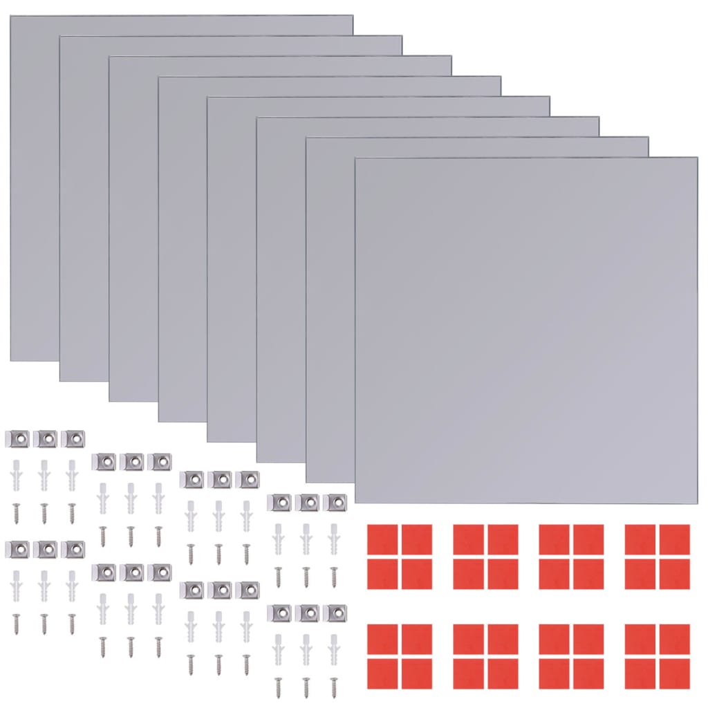 vidaXL Spiegeltegels frameloos 8 st 20,5 cm glas - Aashly