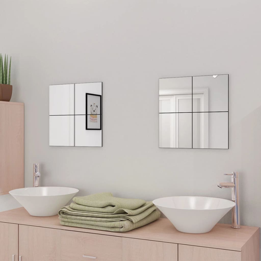 vidaXL Spiegeltegels frameloos 8 st 20,5 cm glas - Aashly