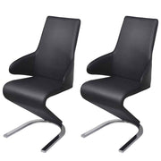 vidaXL Eetkamerstoelen 2 st kunstleer zwart