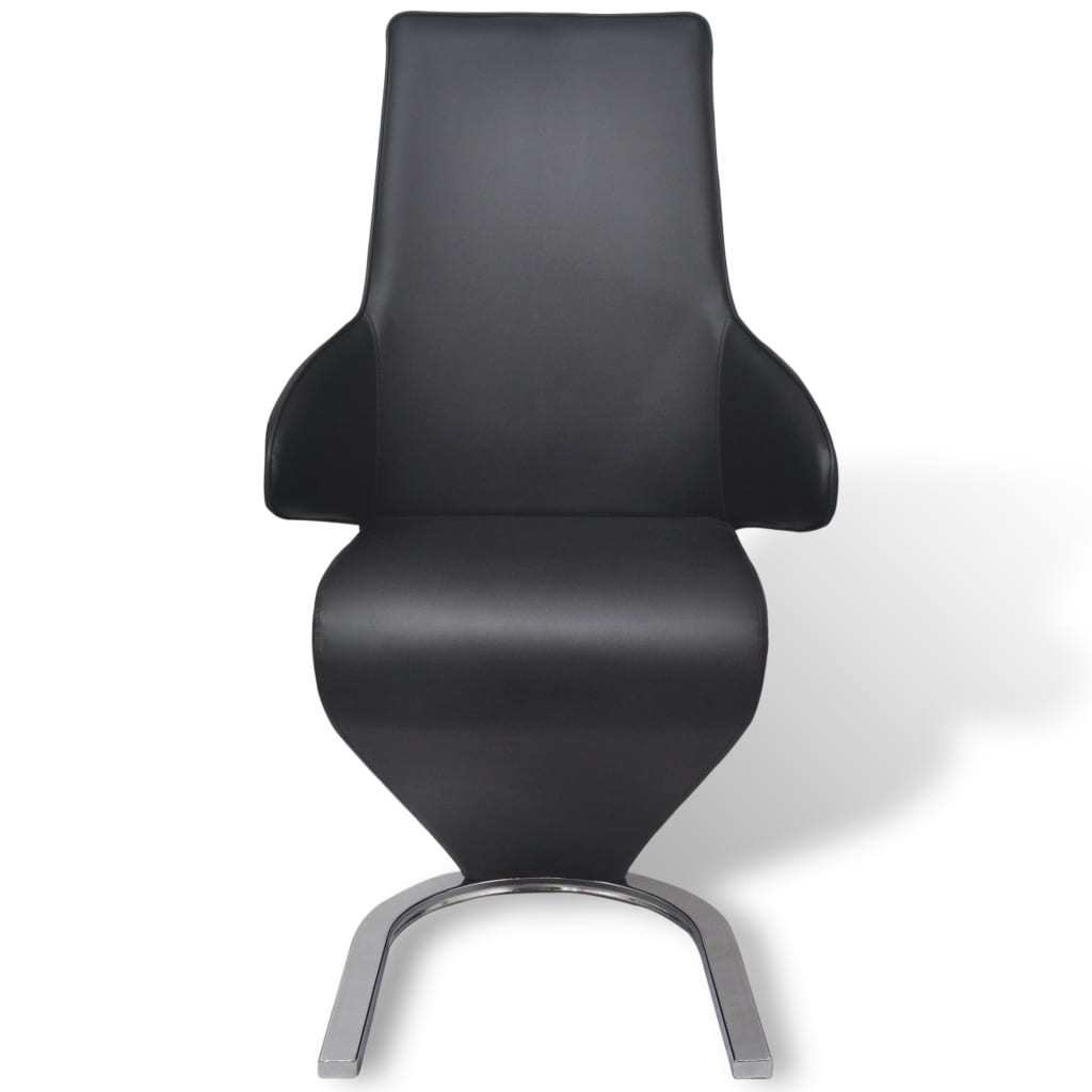 vidaXL Eetkamerstoelen 2 st kunstleer zwart