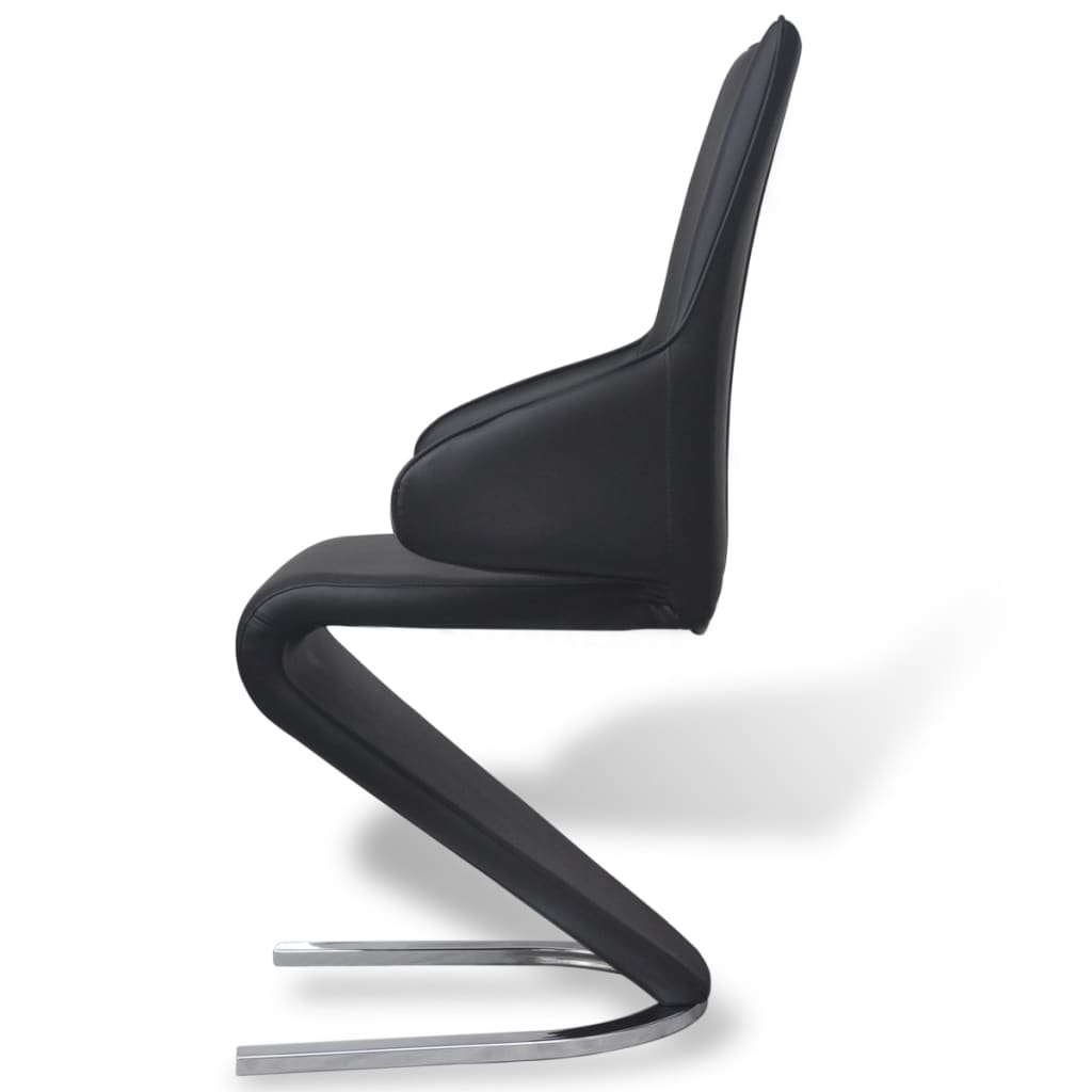 vidaXL Eetkamerstoelen 2 st kunstleer zwart