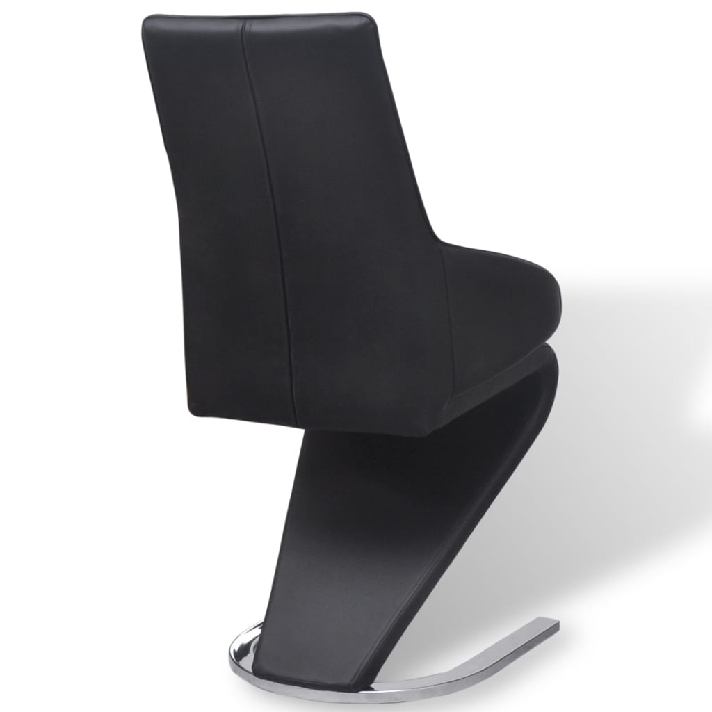 vidaXL Eetkamerstoelen 2 st kunstleer zwart