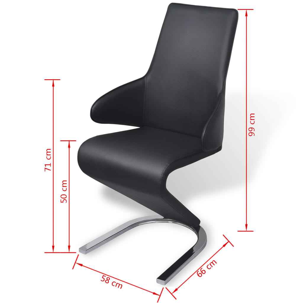 vidaXL Eetkamerstoelen 2 st kunstleer zwart