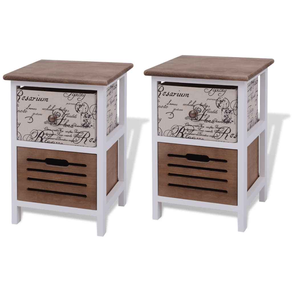 vidaXL nachtkastjes 2 st hout