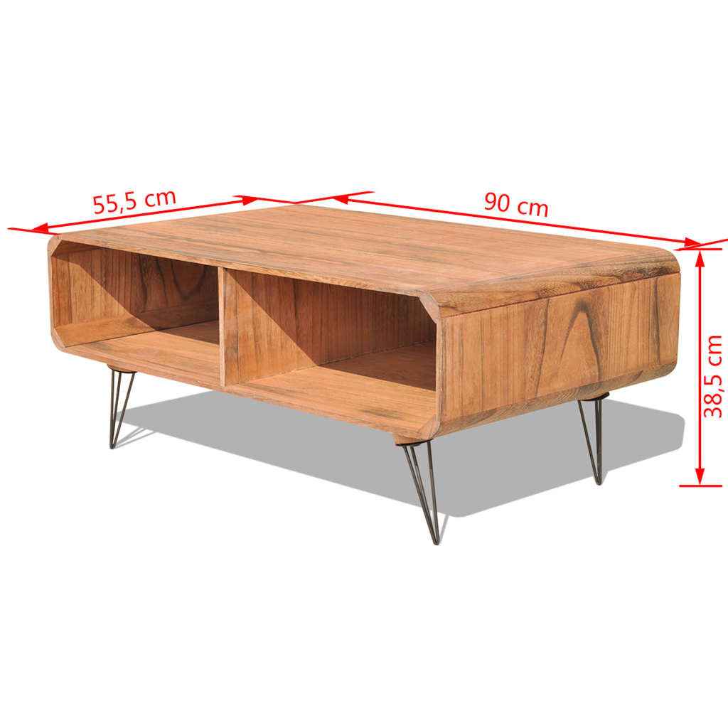 vidaXL Salontafel 90x55,5x38,5 cm massief paulowniahout bruin