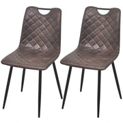 vidaXL Eetkamerstoelen 2 st kunstleer donkerbruin
