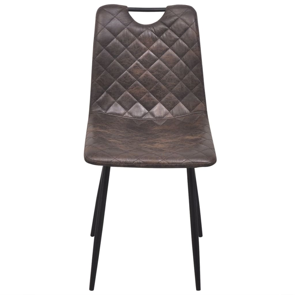 vidaXL Eetkamerstoelen 2 st kunstleer donkerbruin