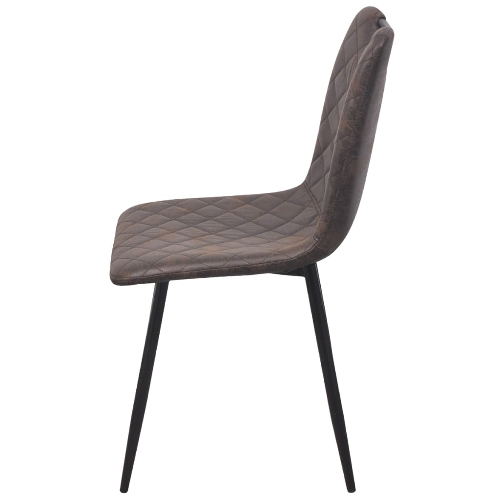 vidaXL Eetkamerstoelen 2 st kunstleer donkerbruin