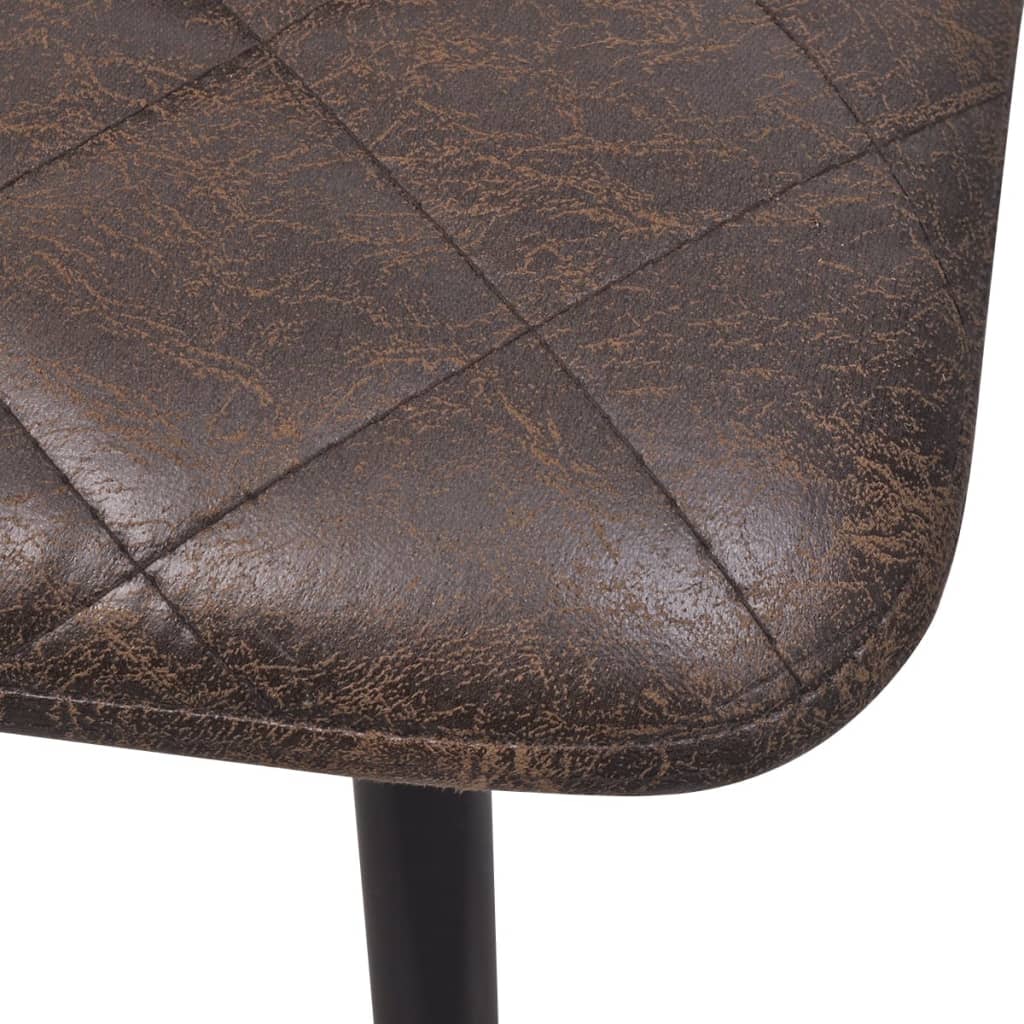 vidaXL Eetkamerstoelen 2 st kunstleer donkerbruin