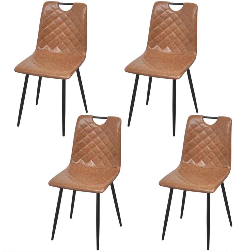 vidaXL Eetkamerstoelen 2 st kunstleer donkerbruin
