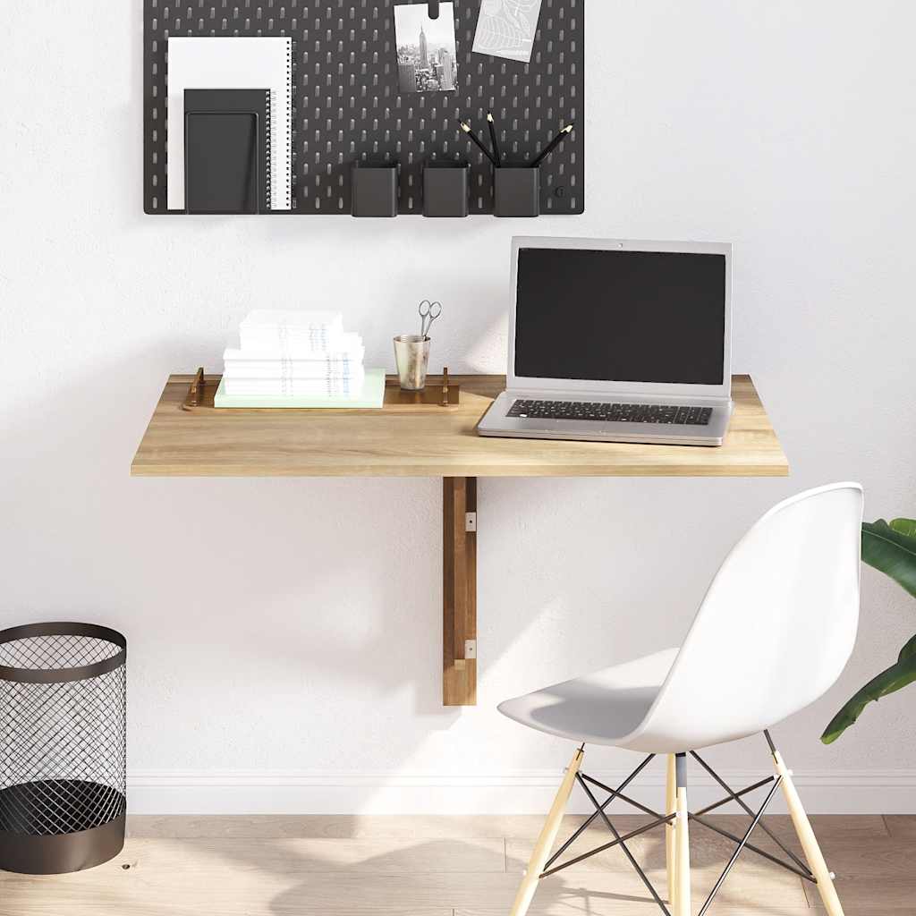vidaXL Wandtafel inklapbaar 100x60 cm eikenkleurig