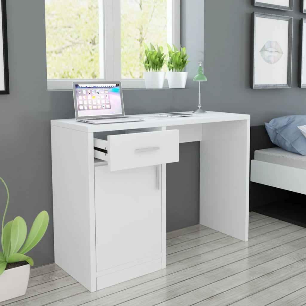 vidaXL Bureau met lade en kastje 100x40x73 cm eiken