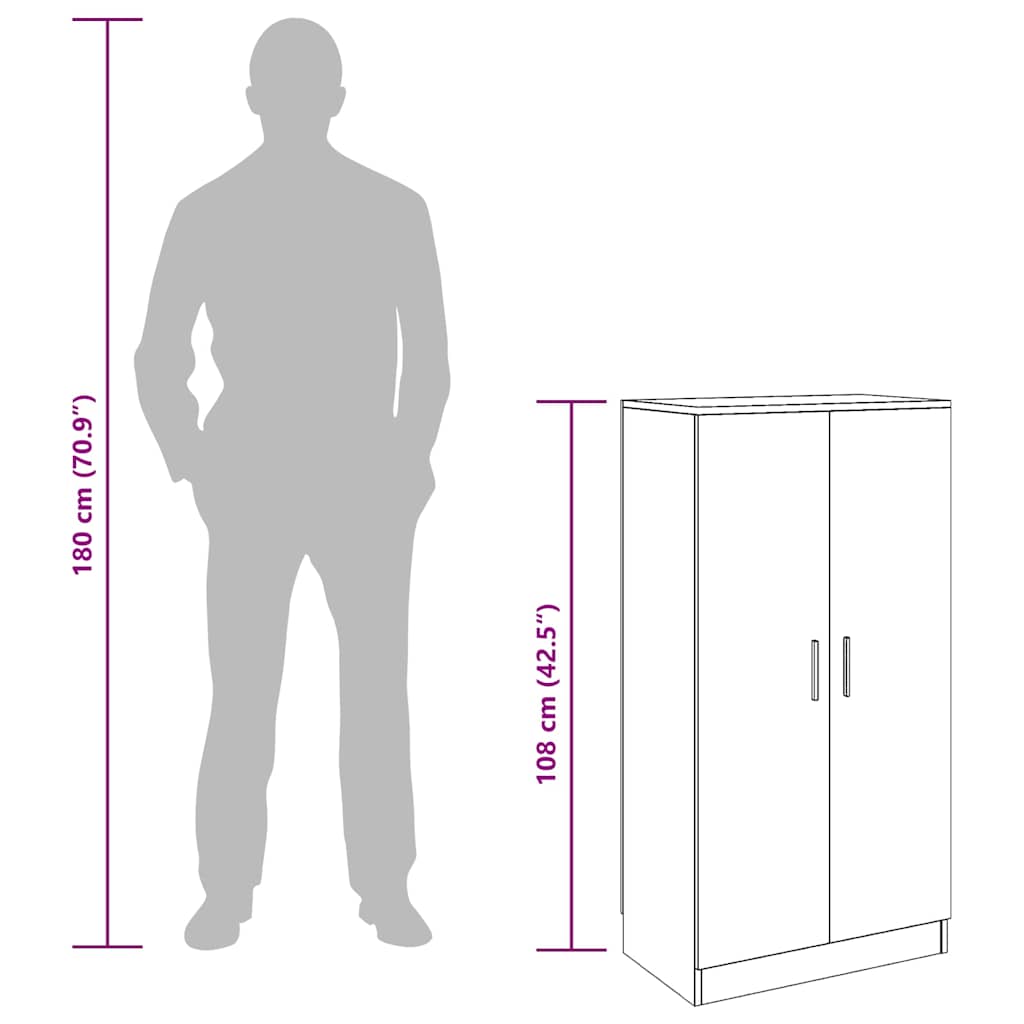 vidaXL Schoenenkast 7 planken eiken