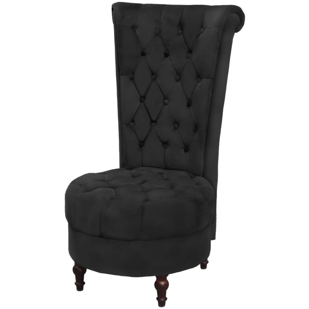 vidaXL Fauteuil hoge rugleuning stof zwart