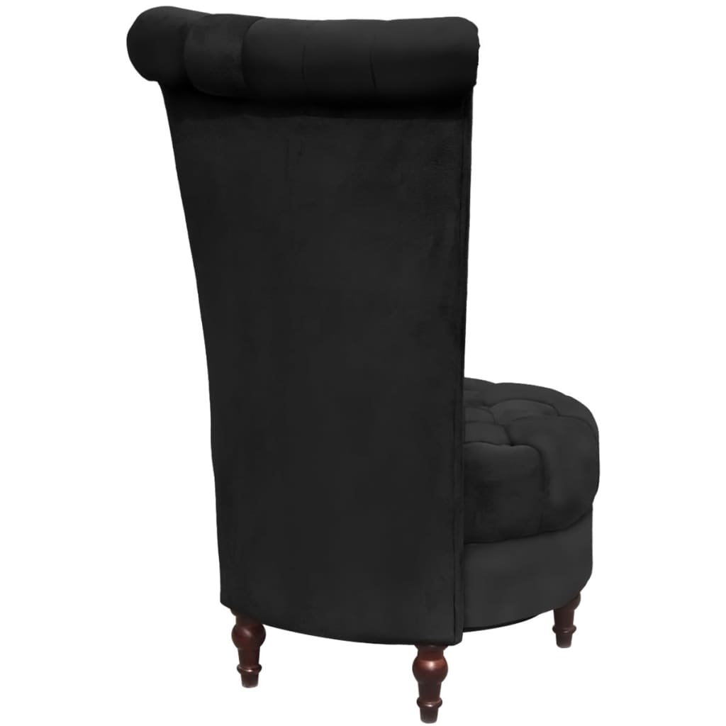 vidaXL Fauteuil hoge rugleuning stof zwart
