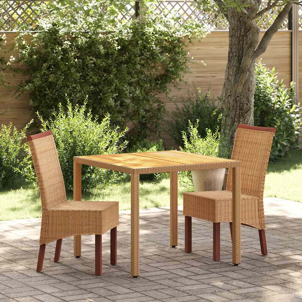 vidaXL Eetkamerstoelen 2 st natuurlijk rattan bruin