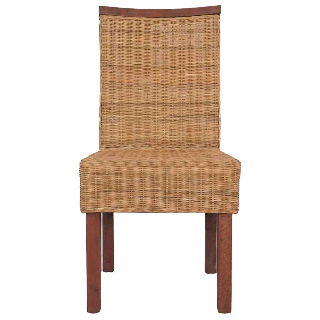 vidaXL Eetkamerstoelen 2 st natuurlijk rattan bruin