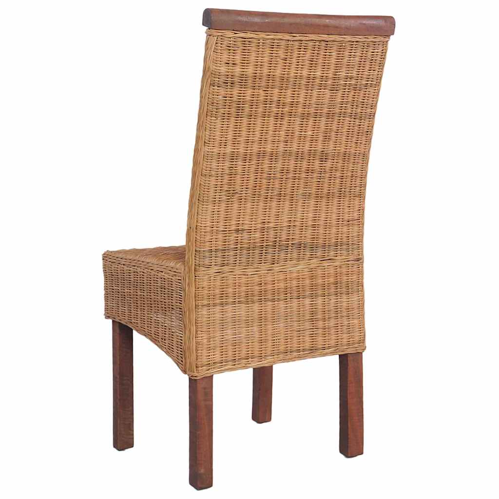 vidaXL Eetkamerstoelen 2 st natuurlijk rattan bruin