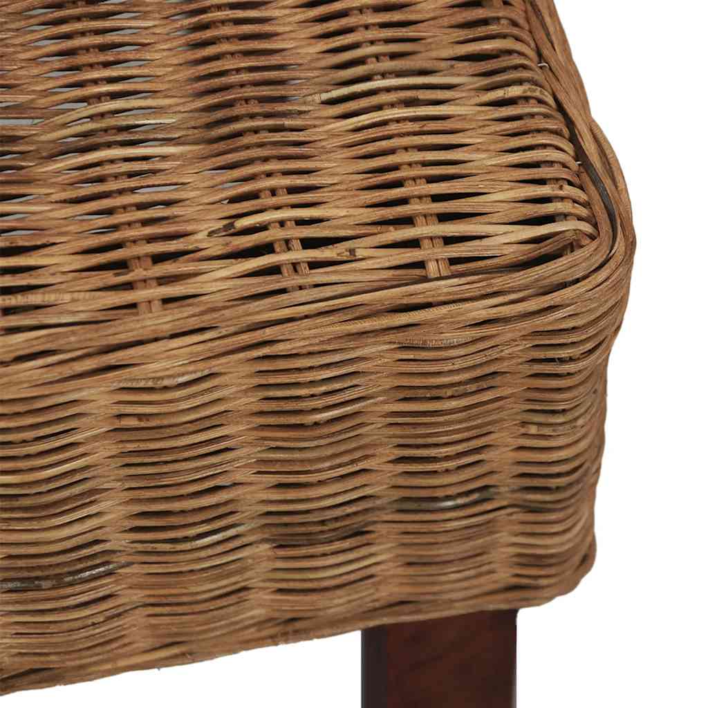 vidaXL Eetkamerstoelen 2 st natuurlijk rattan bruin