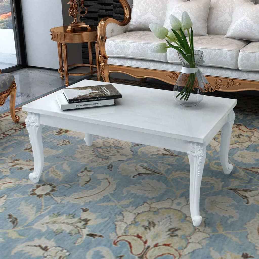 vidaXL Salontafel 80x80x42 cm hoogglans wit