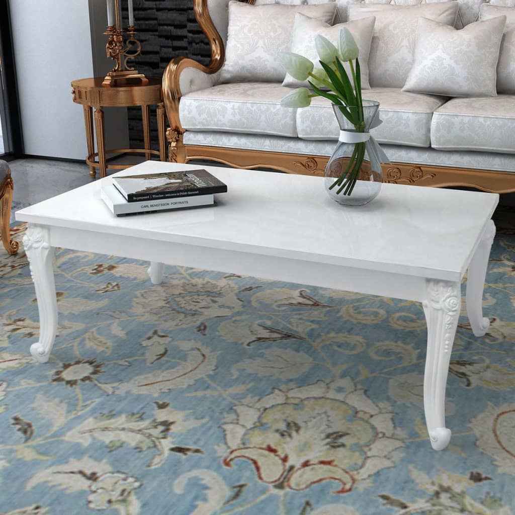 vidaXL Salontafel 80x80x42 cm hoogglans wit