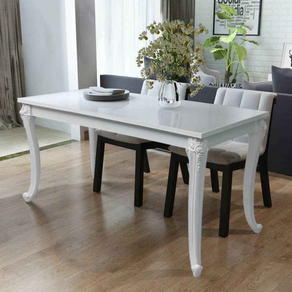 vidaXL Eettafel 80 x 80 x 76 cm hoogglans wit