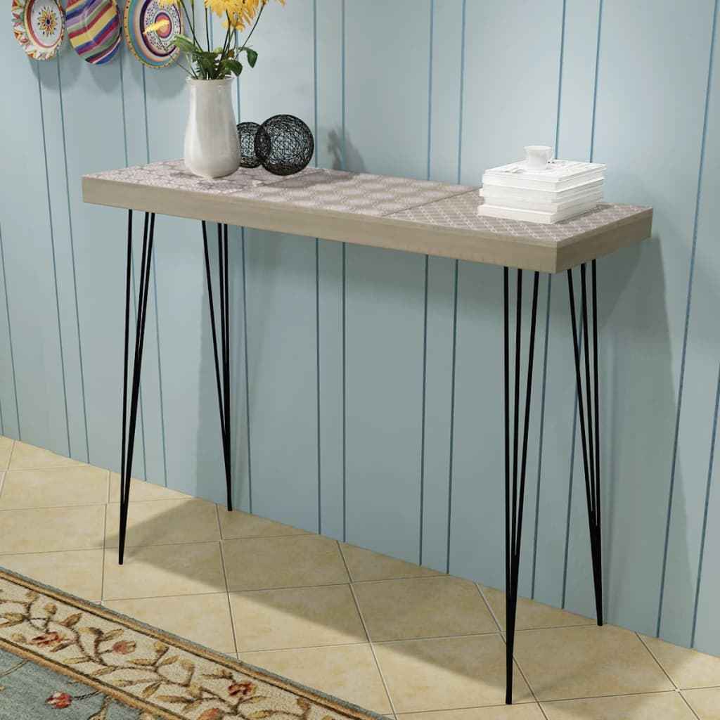vidaXL Wandtafel 90x30x71,5 cm grijs