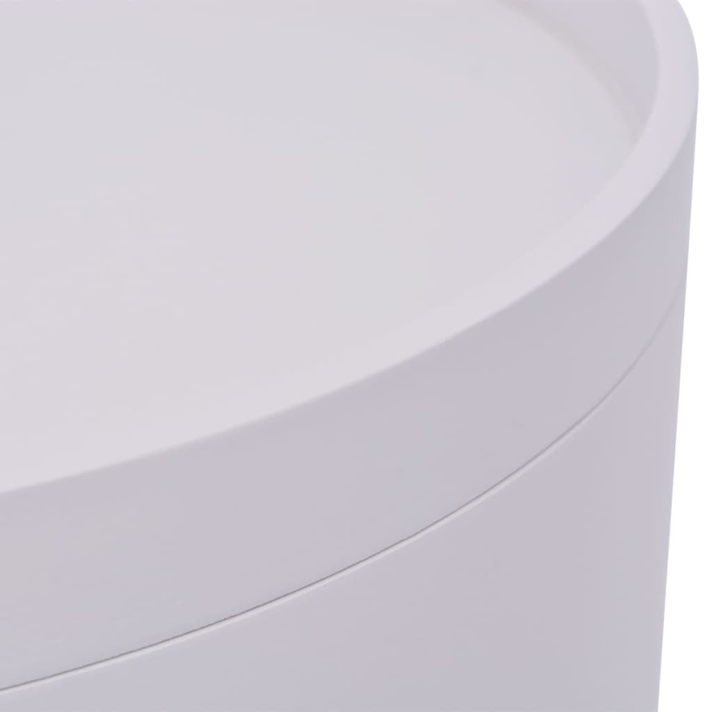 vidaXL Bijzettafel met dienblad rond 39,5x44,5 cm wit