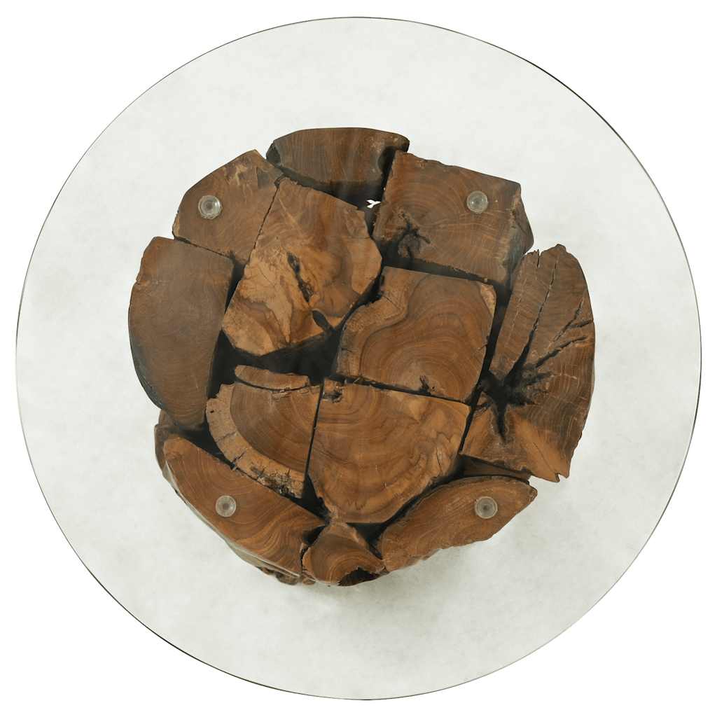 vidaXL Salontafel 60 cm massief teak drijfhout - Aashly