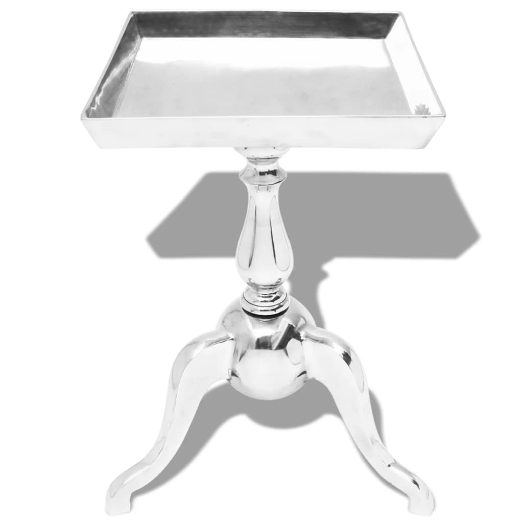 vidaXL Side Table Square Aluminum Silver