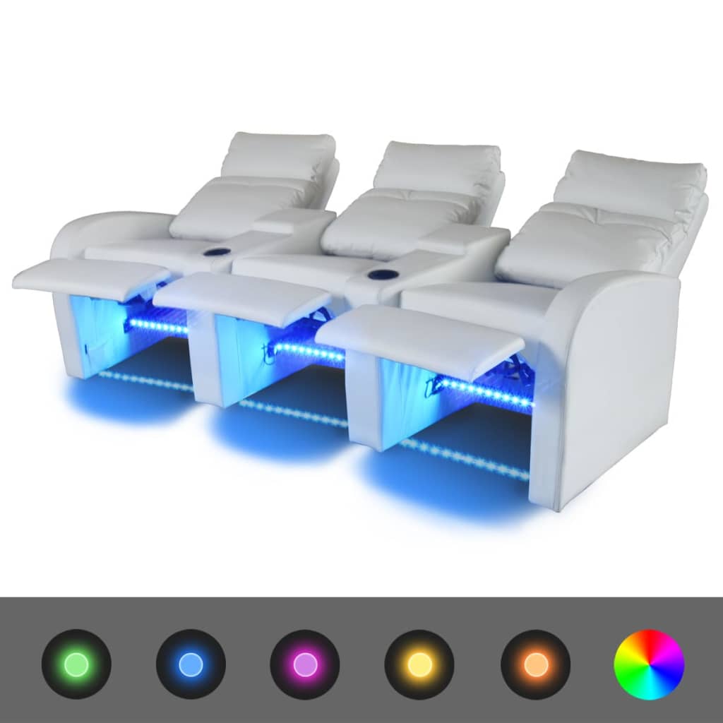 vidaXL LED Dubbele leunstoel 2-zits kunstleer zwart