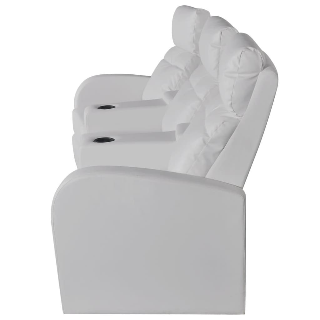 vidaXL LED Dubbele leunstoel 2-zits kunstleer zwart
