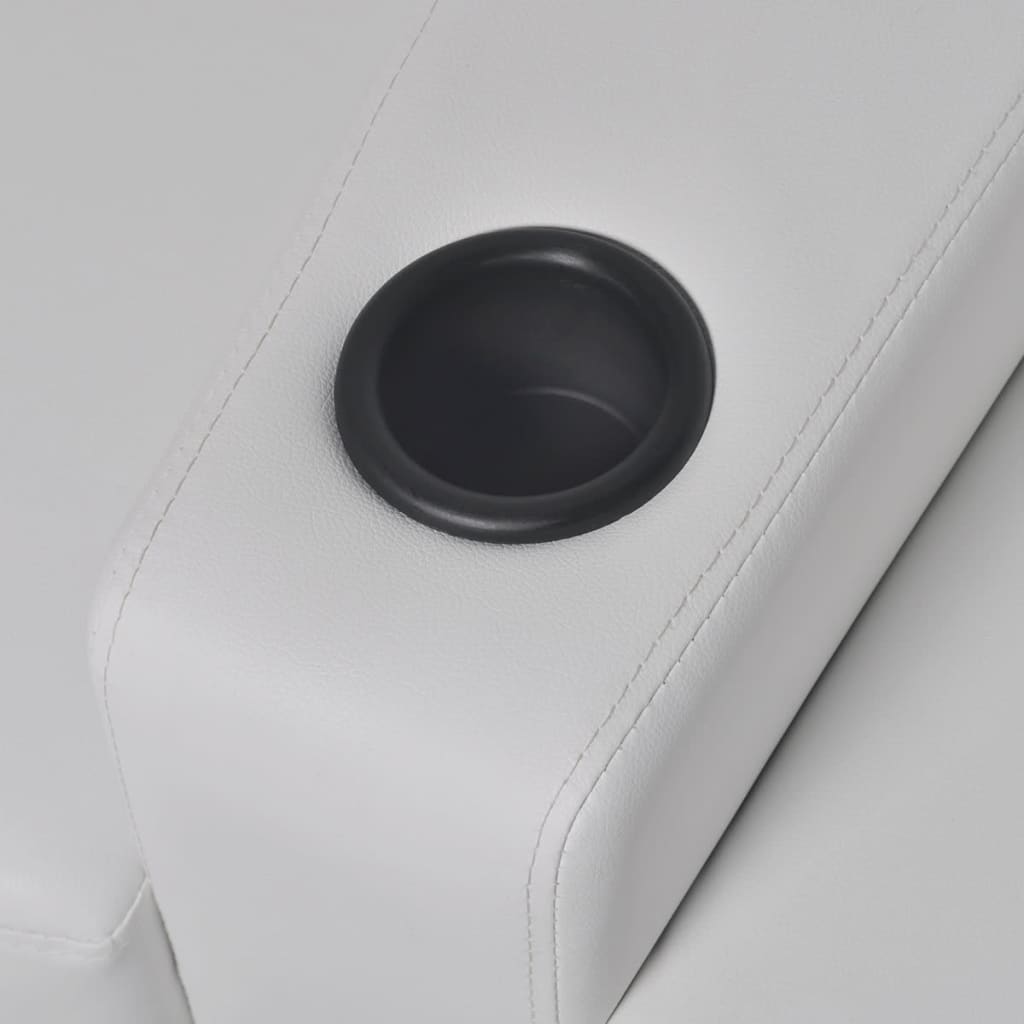 vidaXL LED Dubbele leunstoel 2-zits kunstleer zwart