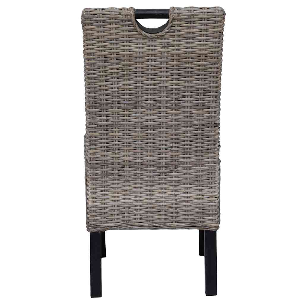 vidaXL Eetkamerstoel Kubu 2 stuks rattan mangohout