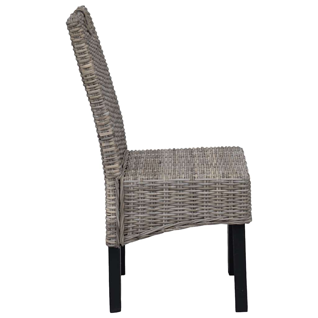vidaXL Eetkamerstoel Kubu 2 stuks rattan mangohout