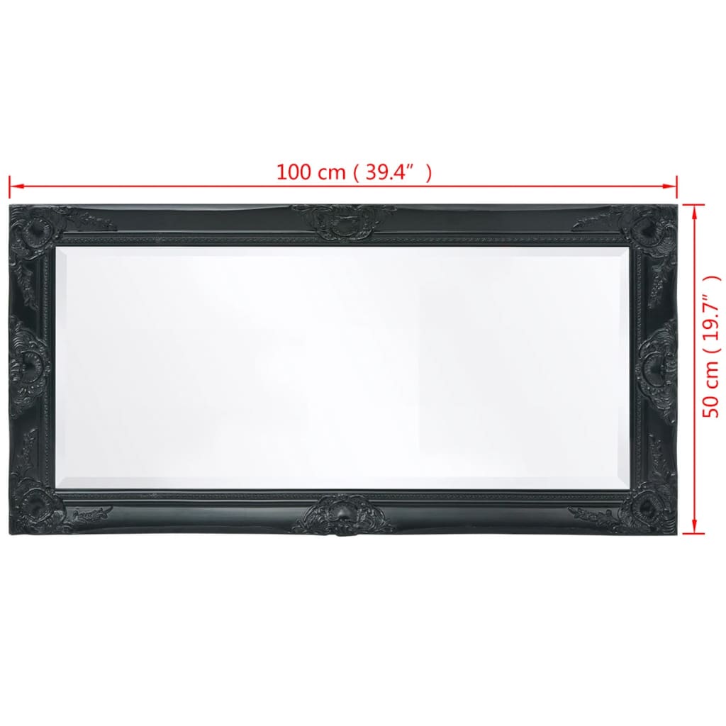 vidaXL Wandspiegel Barok 100 x 50 cm wit