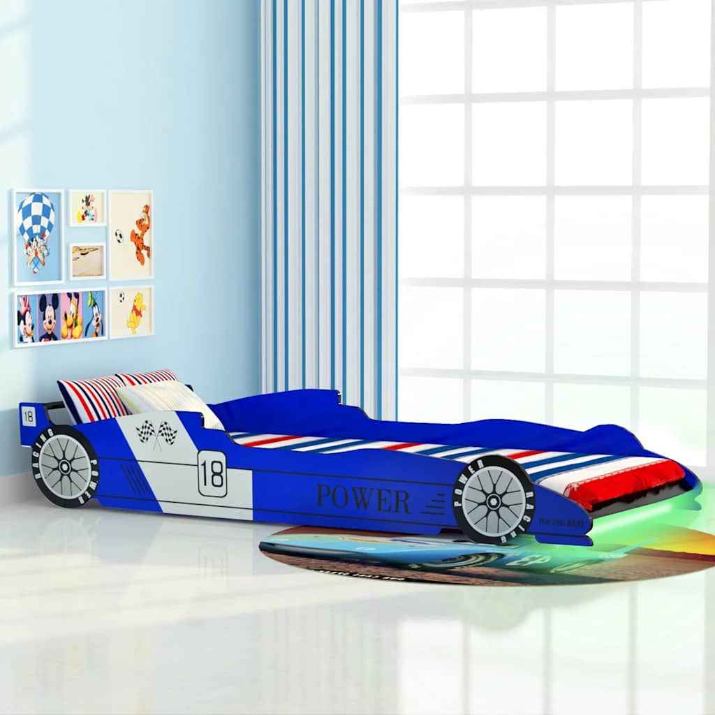 vidaXL Kinderbed raceauto met LED-verlichting rood 90x200 cm