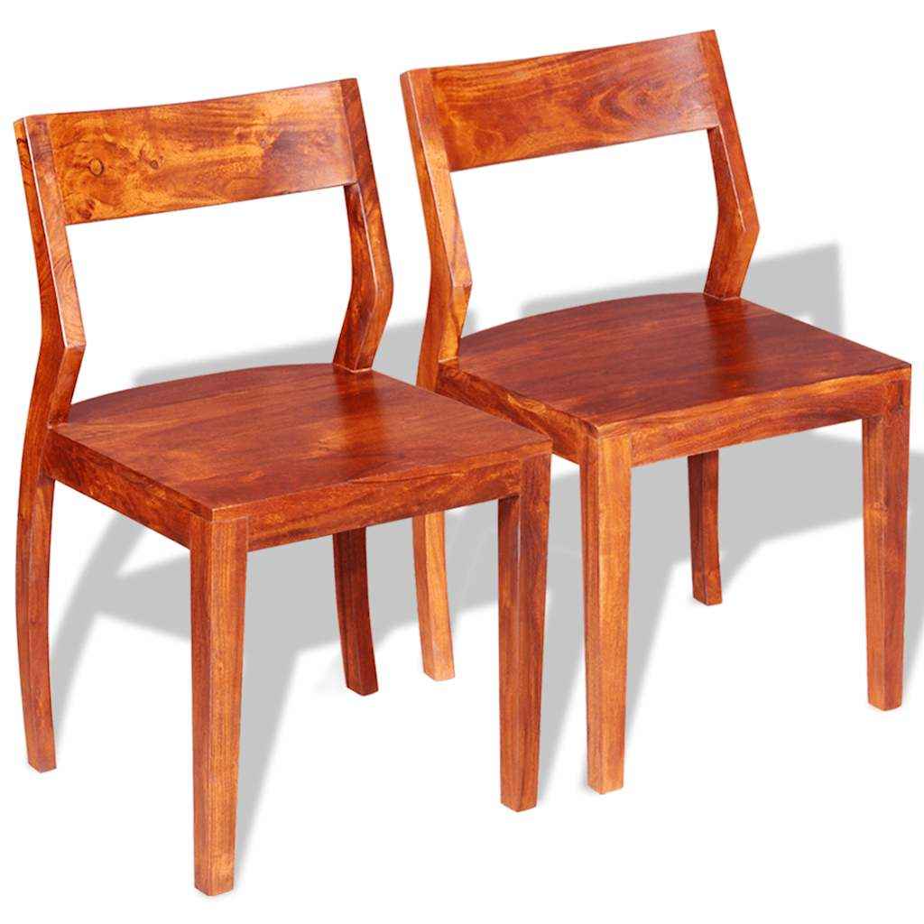vidaXL Eetkamerstoelen 2 st massief acaciahout