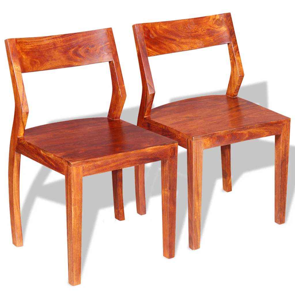 vidaXL Eetkamerstoelen 2 st massief acaciahout