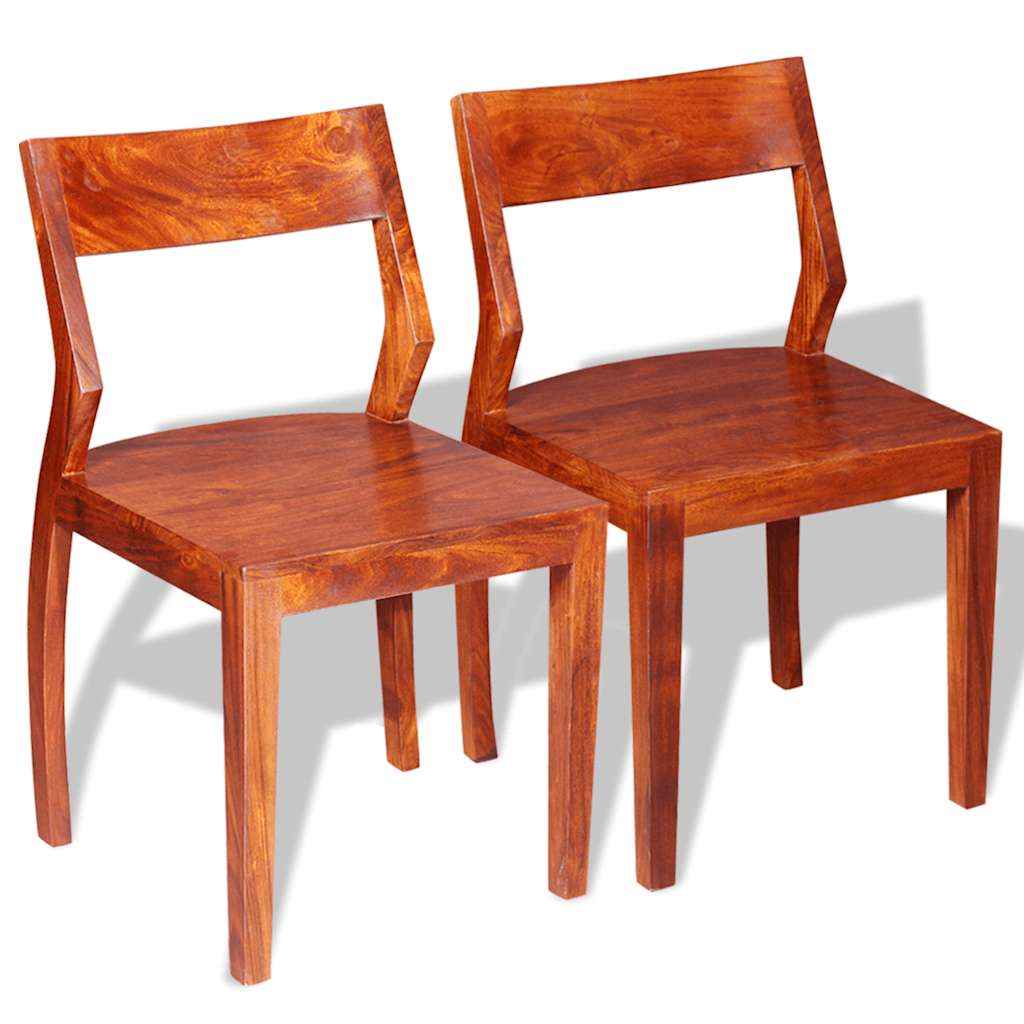 vidaXL Eetkamerstoelen 2 st massief acaciahout