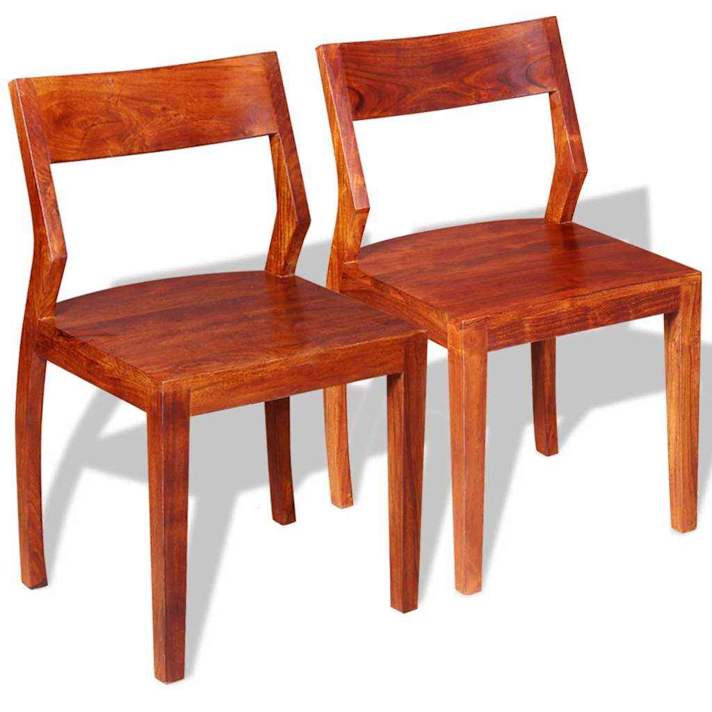 vidaXL Eetkamerstoelen 2 st massief acaciahout