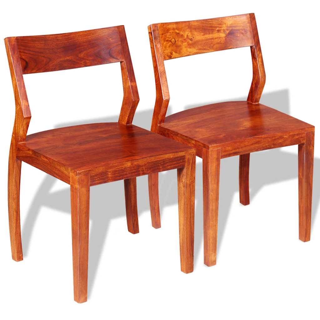 vidaXL Eetkamerstoelen 2 st massief acaciahout