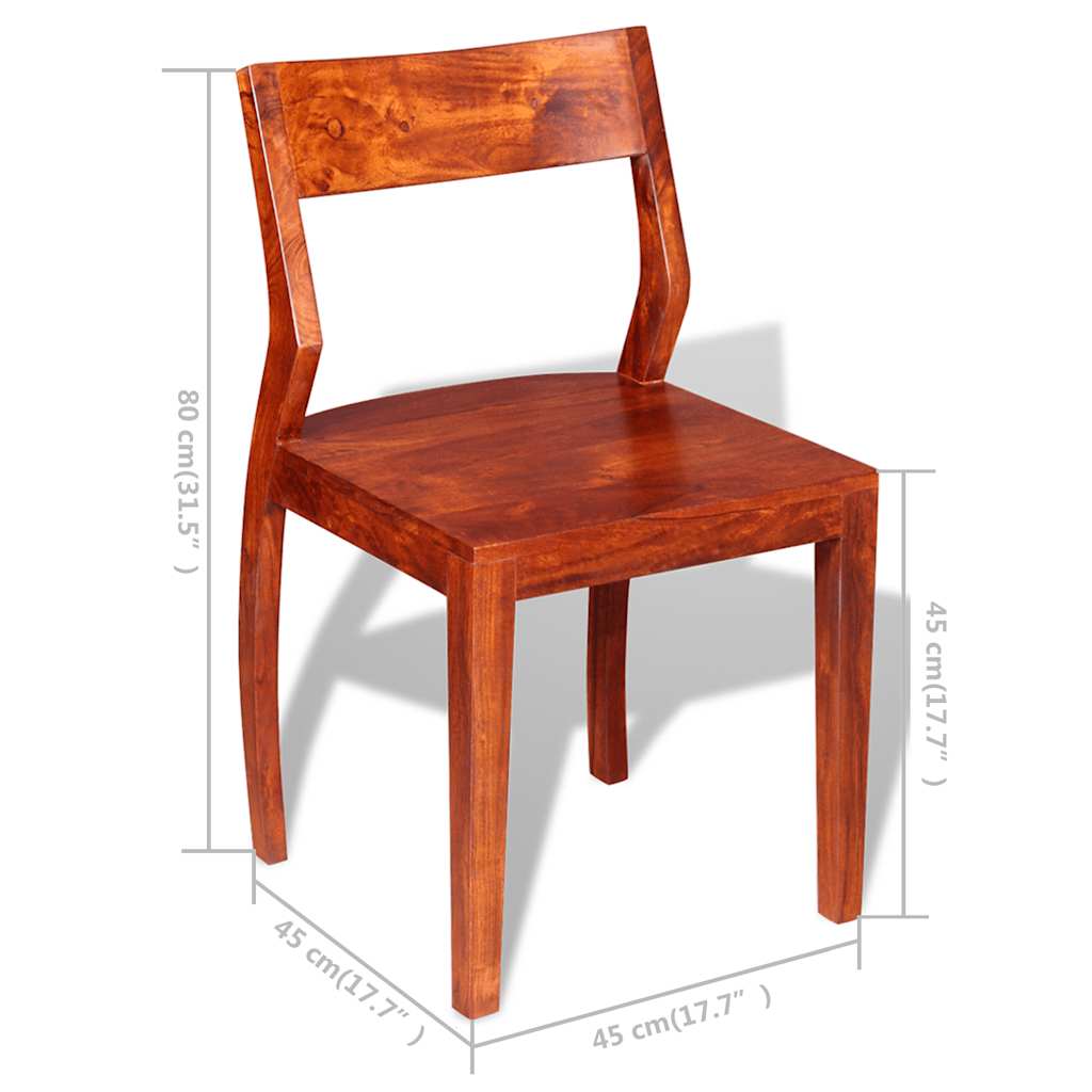 vidaXL Eetkamerstoelen 2 st massief acaciahout