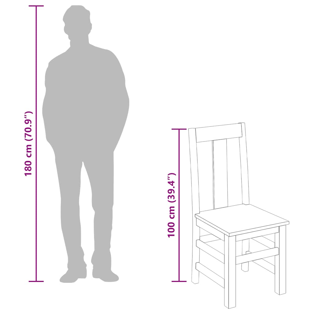 vidaXL Eetkamerstoelen 2 st massief acaciahout