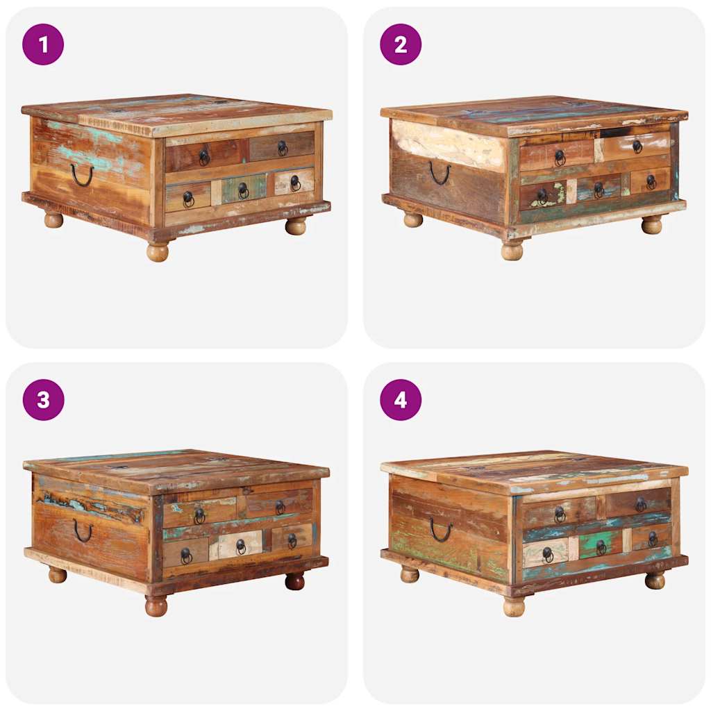 vidaXL Salontafel 70x70x38 cm gerecycled hout - Aashly