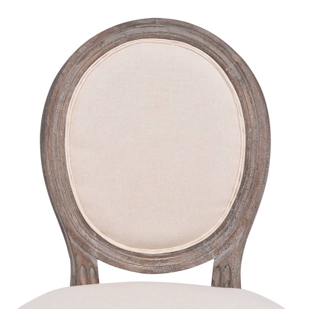 vidaXL Eetkamerstoelen 2 st stof crèmekleurig