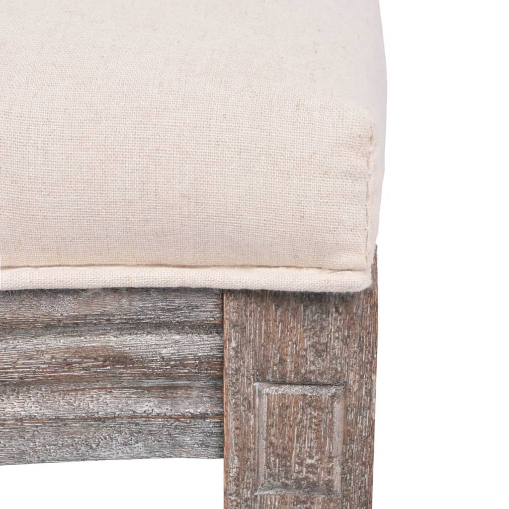 vidaXL Eetkamerstoelen 2 st stof crèmekleurig
