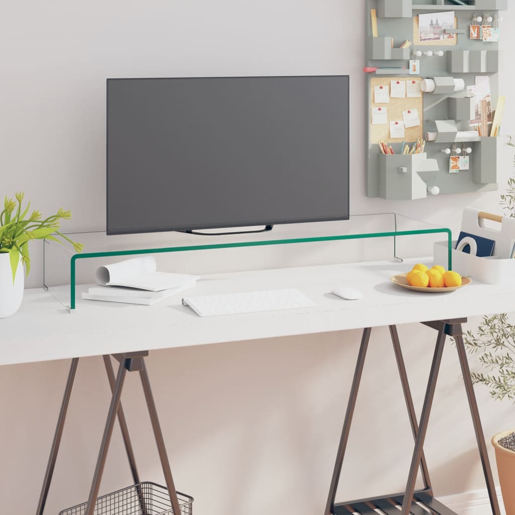 vidaXL Tv-meubel/monitorverhoger transparant 40x25x11 cm glas