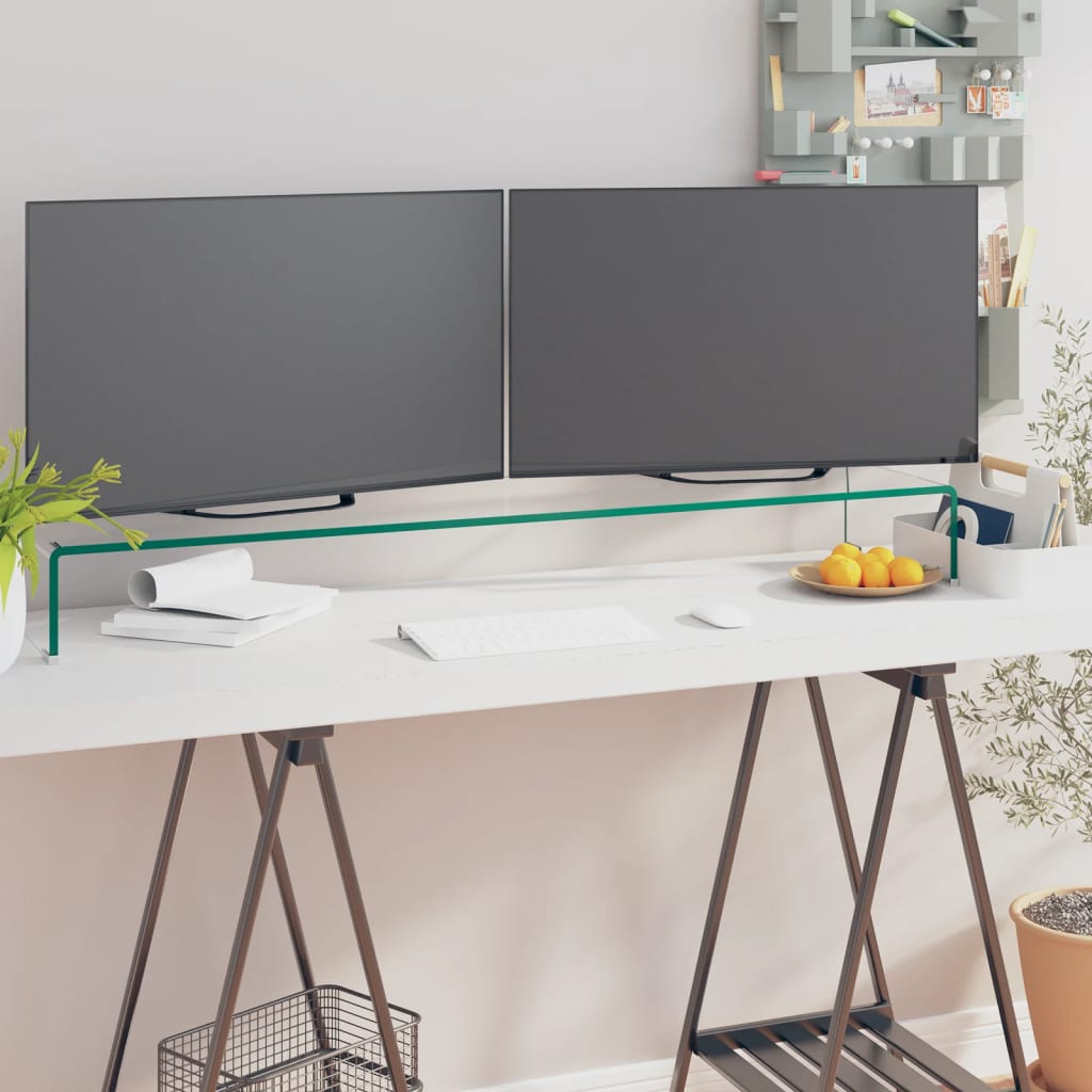 vidaXL Tv-meubel/monitorverhoger transparant 40x25x11 cm glas