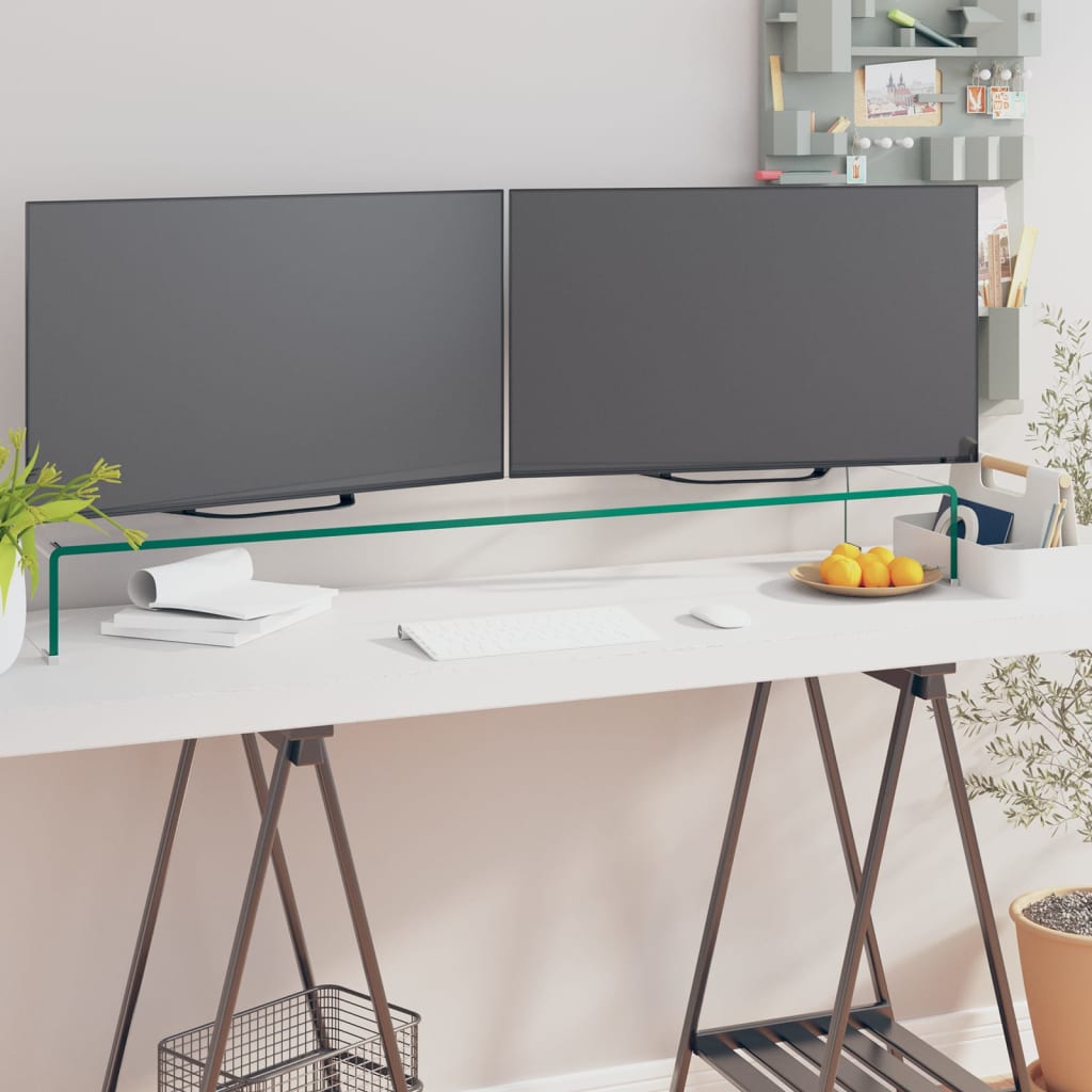 vidaXL Tv-meubel/monitorverhoger transparant 40x25x11 cm glas